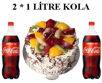 6-9 Kişilik Karışık Meyveli Yaş Pasta & 2x1 Lt Cola Trabzon pasta