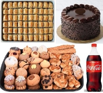 Ekonomik Misafir Ağırlama Seti: Pasta Baklava Kuru Pasta ve İçecek Trabzon pasta
